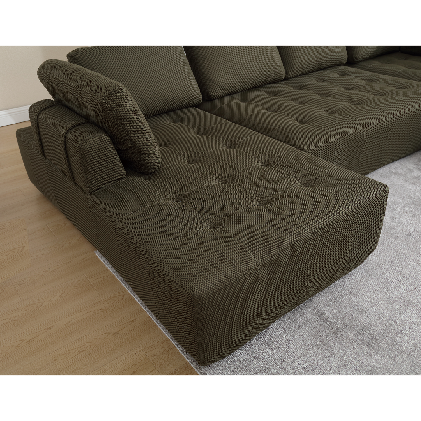 138.5" Modular Combination U-Shaped Sofa in Green