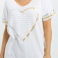 Frank Lyman - Short Sleeve Heart Print Knit Top