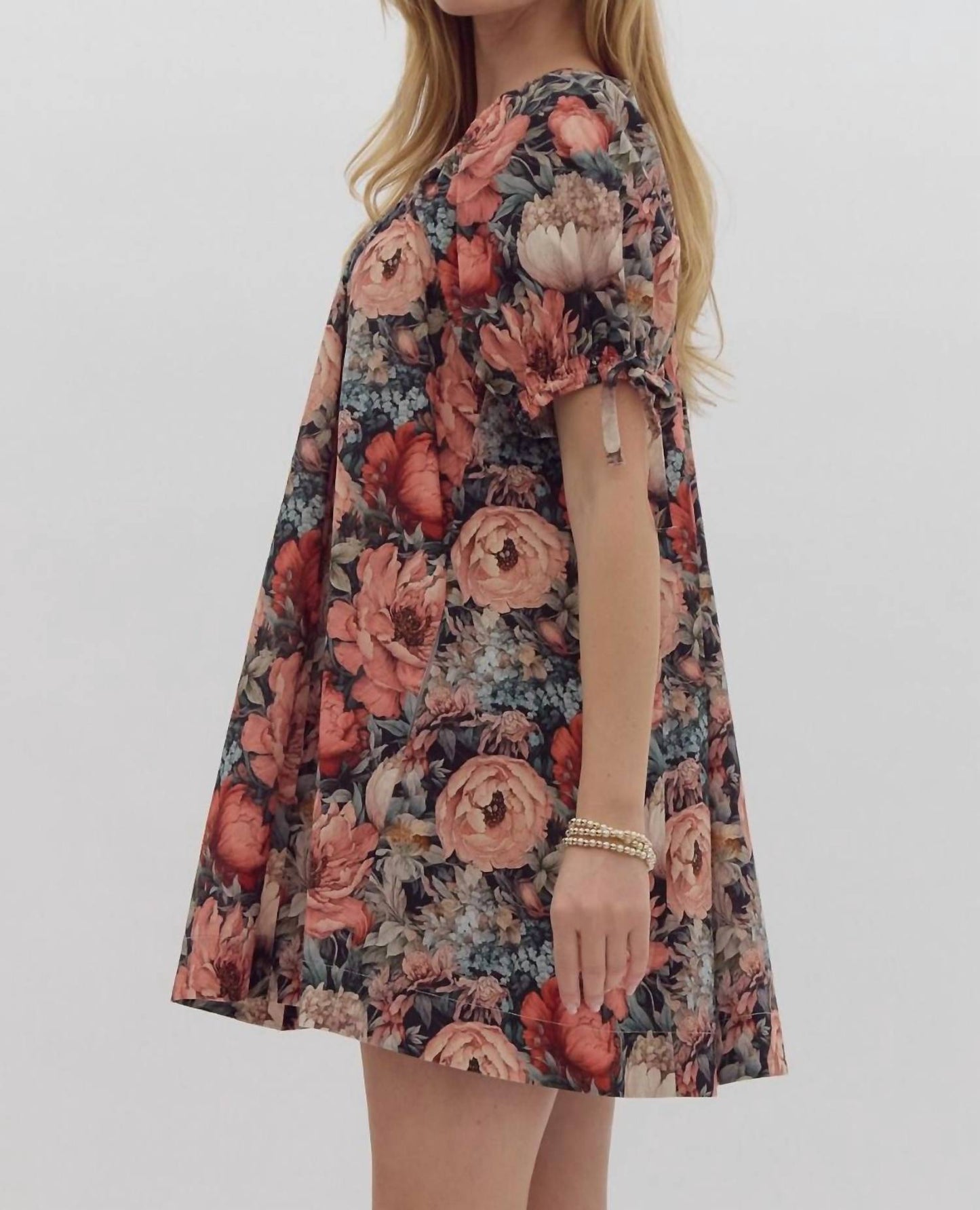 Entro - Lindsey Floral Tie Sleeve Dress
