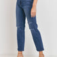 Jbd. - Straight Leg Knee Slit Jeans