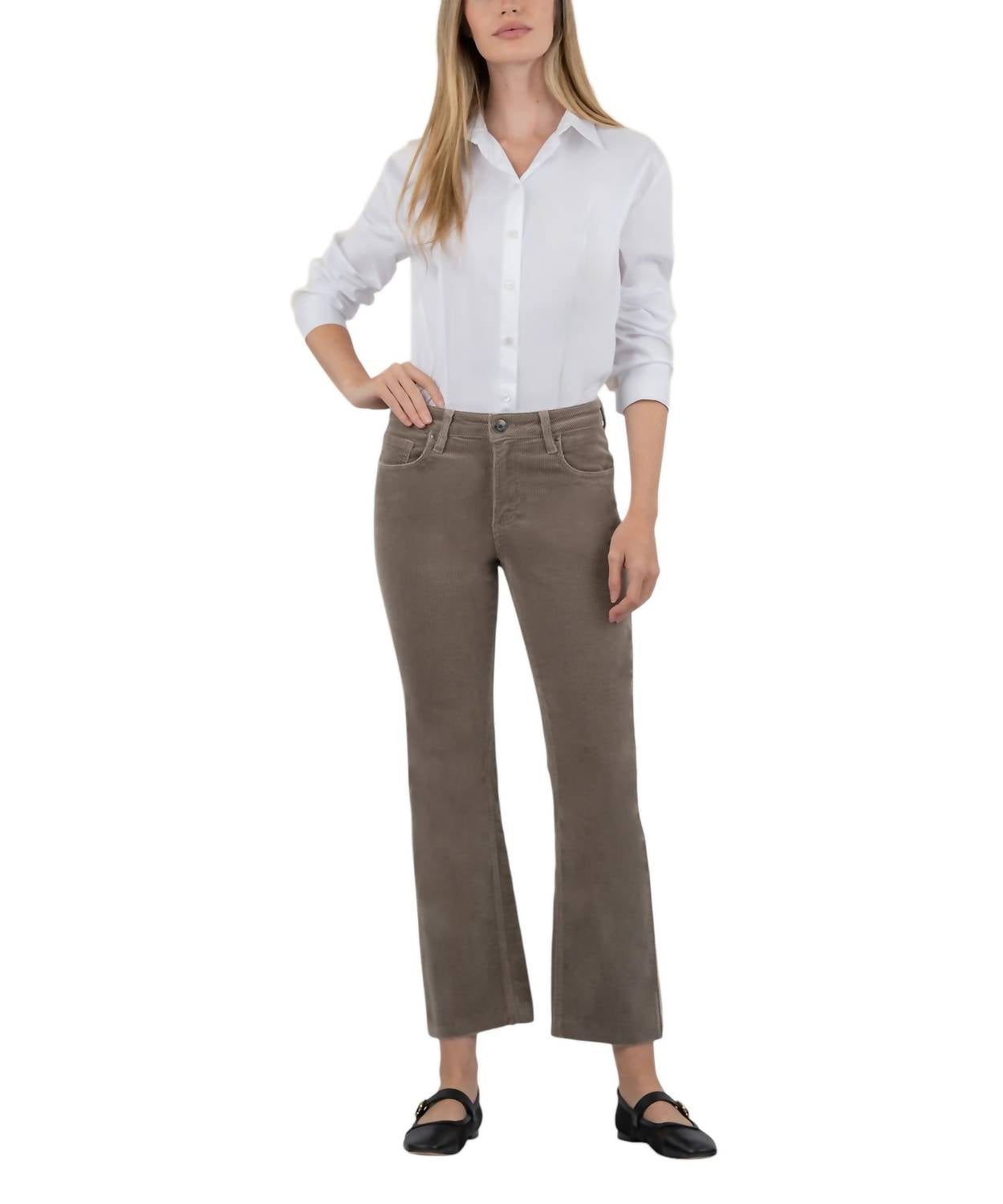 Kut From The Kloth - Kelsey Corduroy Ankle Flair Inset Pants