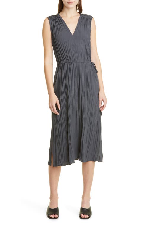 Vince V Neck Pleated Dress Tide Pool Size Medium