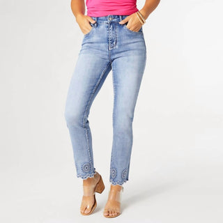 Coco + Carmen - Everstretch Ankle with Burst Embroidery Jean