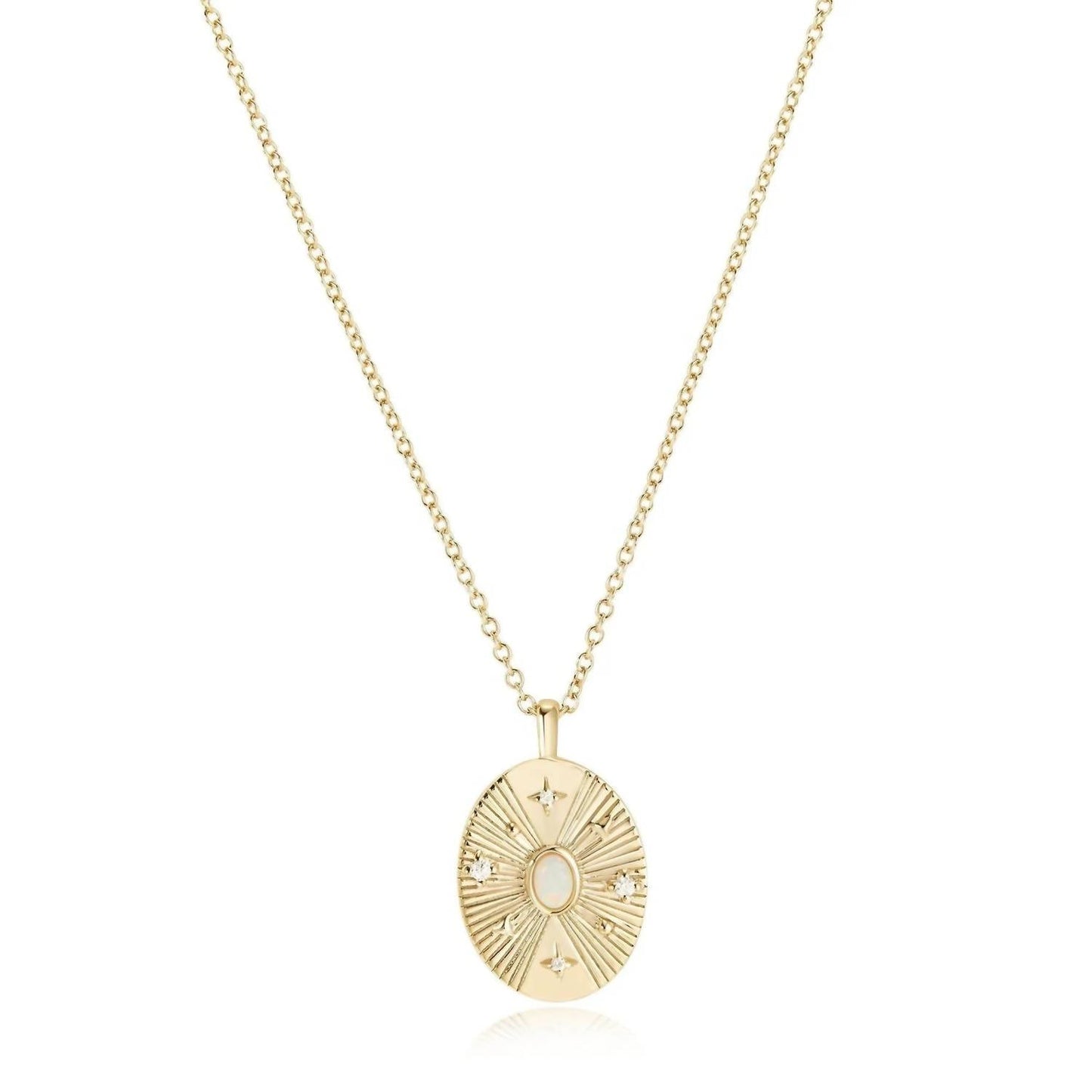 Eklexic - Women's Opulent Opal & Cubic Zirconia Necklace