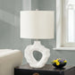 Lighting, 25'h, Table Lamp, Cream Resin, Ivory / Cream Shade, Modern