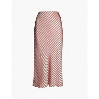 Topshop - Bias Stripe Satin Slip Midi Slip Skirt