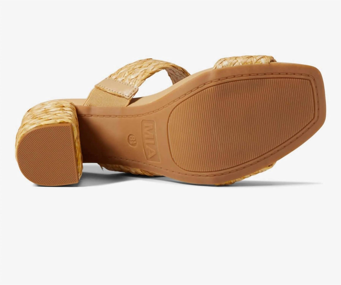 Mia - Women's Wide Strap Straw Heels Sandal