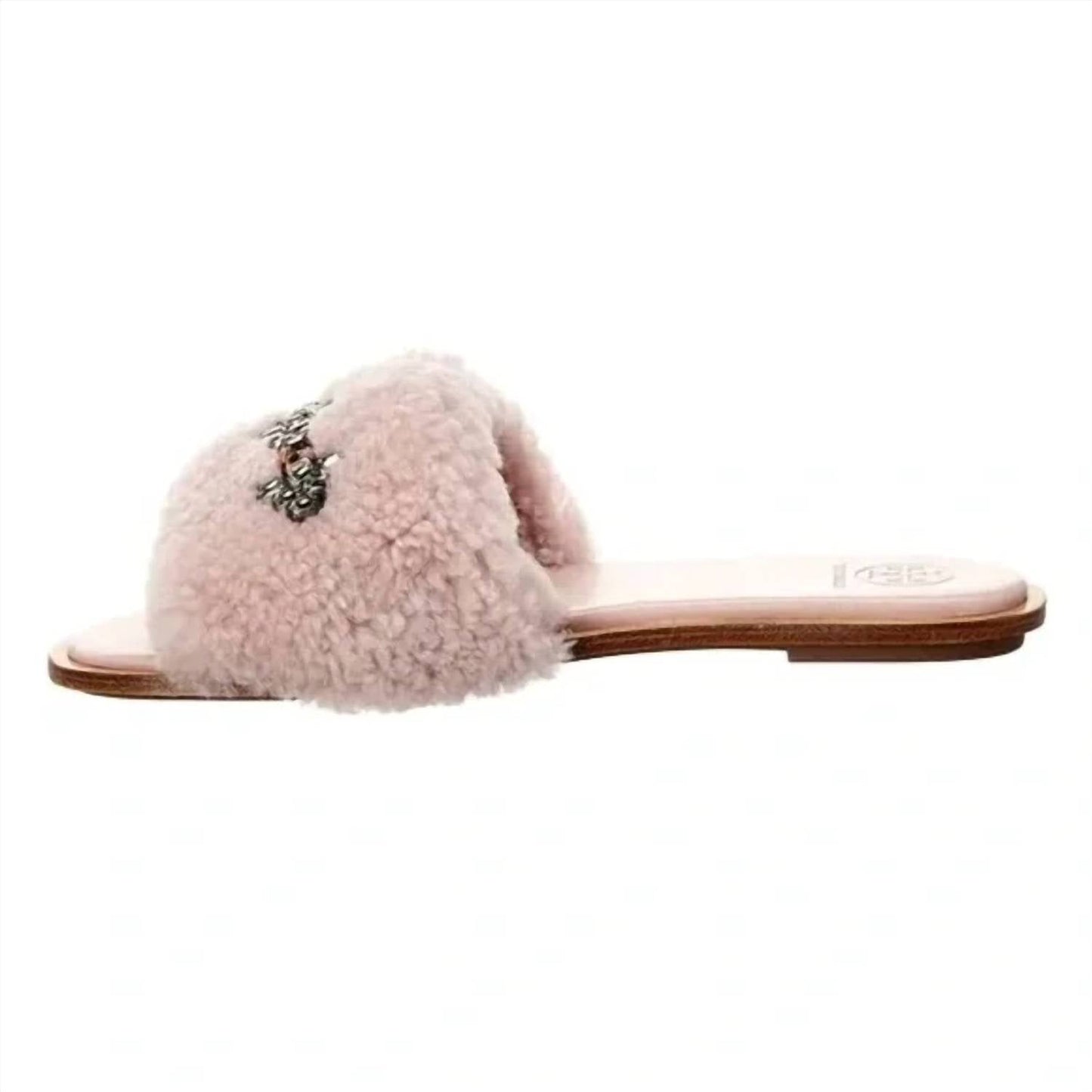 Tory Burch - Women's Embellished Genuine Shearling Aspen Slide Sandal
