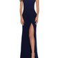 La Femme - Long Strapless Jersey Dress
