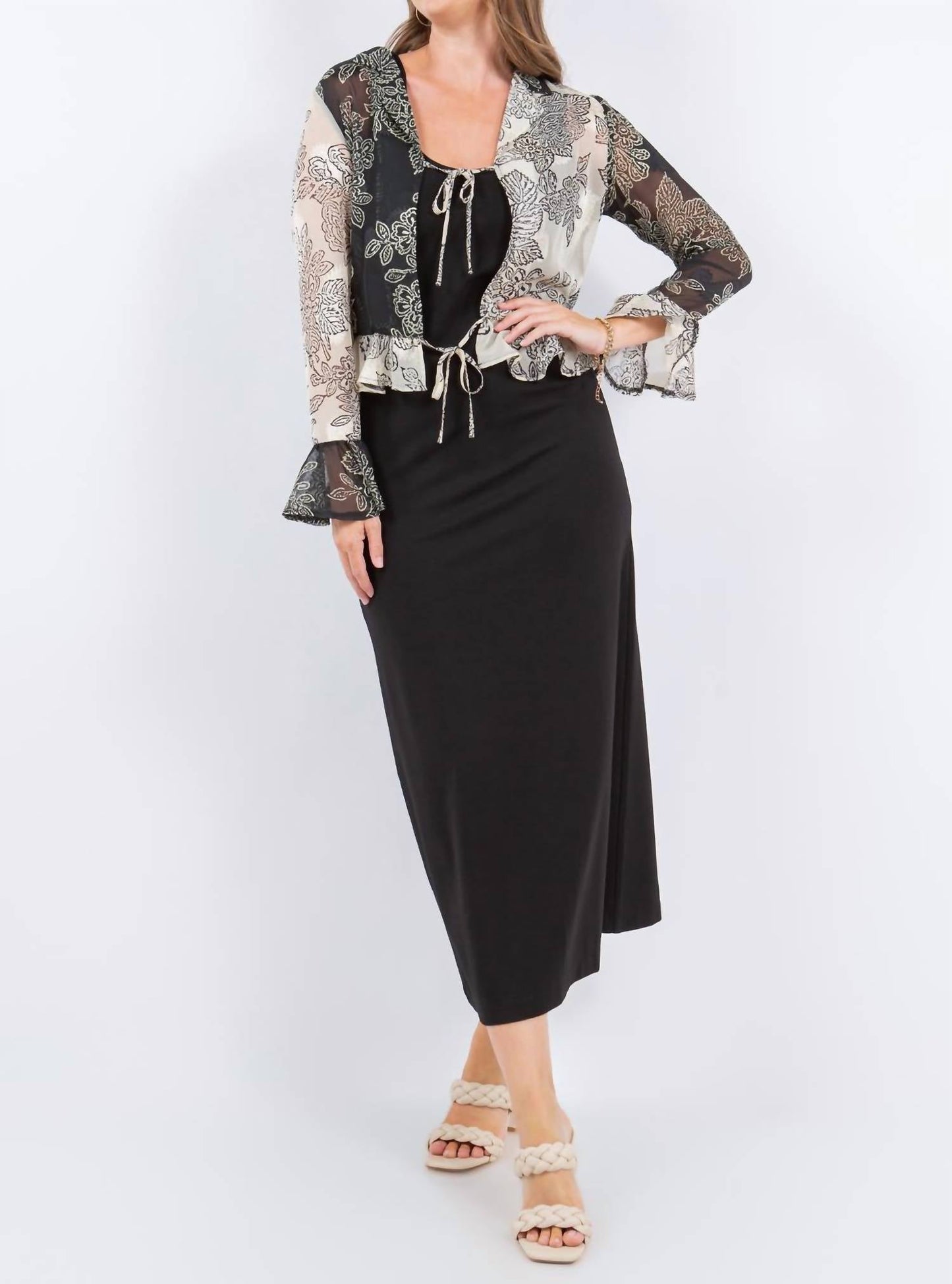 Paparazzi - Devore Burnout Tie Front Cardigan