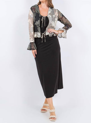 Paparazzi - Devore Burnout Tie Front Cardigan