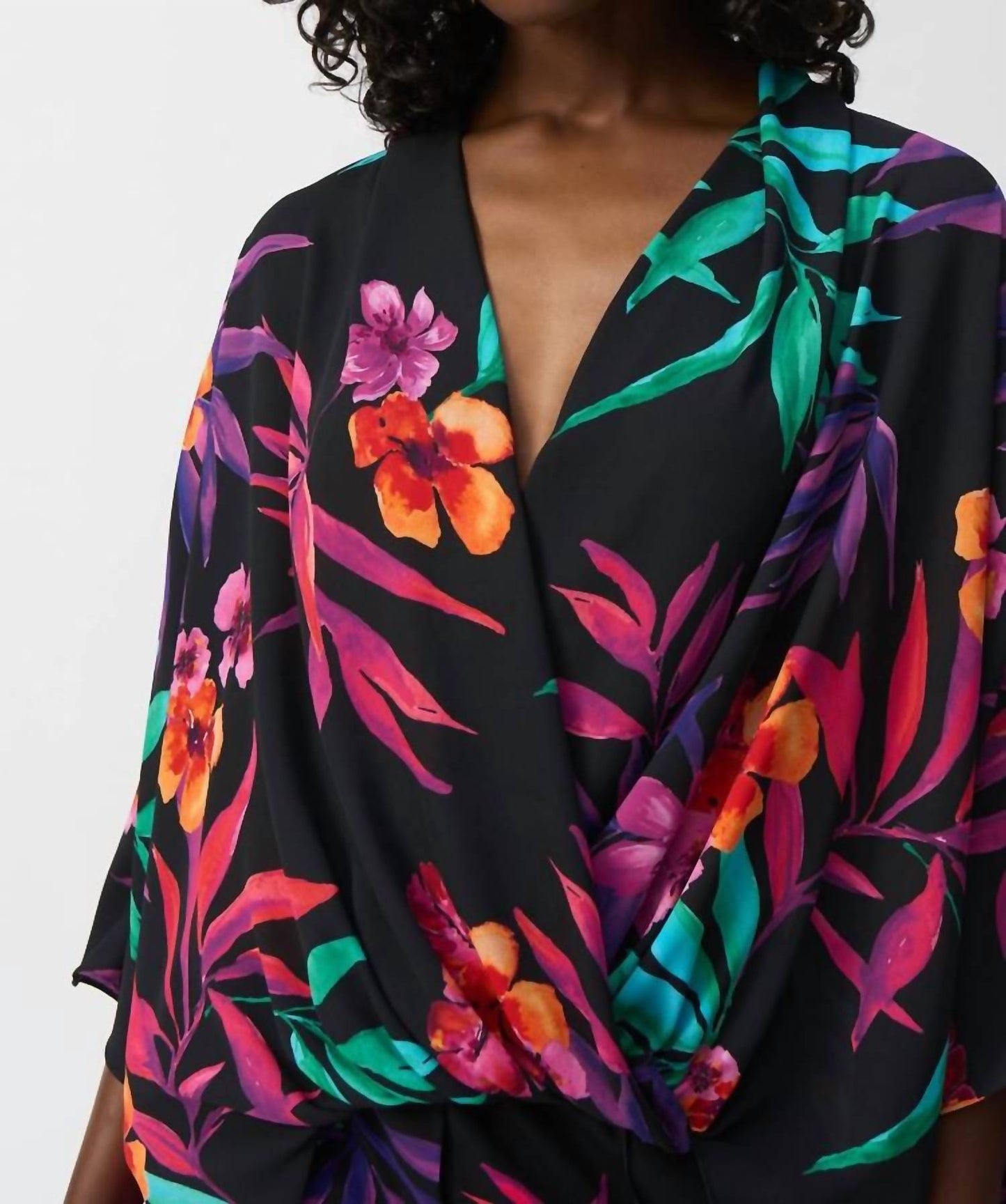 Joseph Ribkoff - Georgette Tropical Print Boxy Top