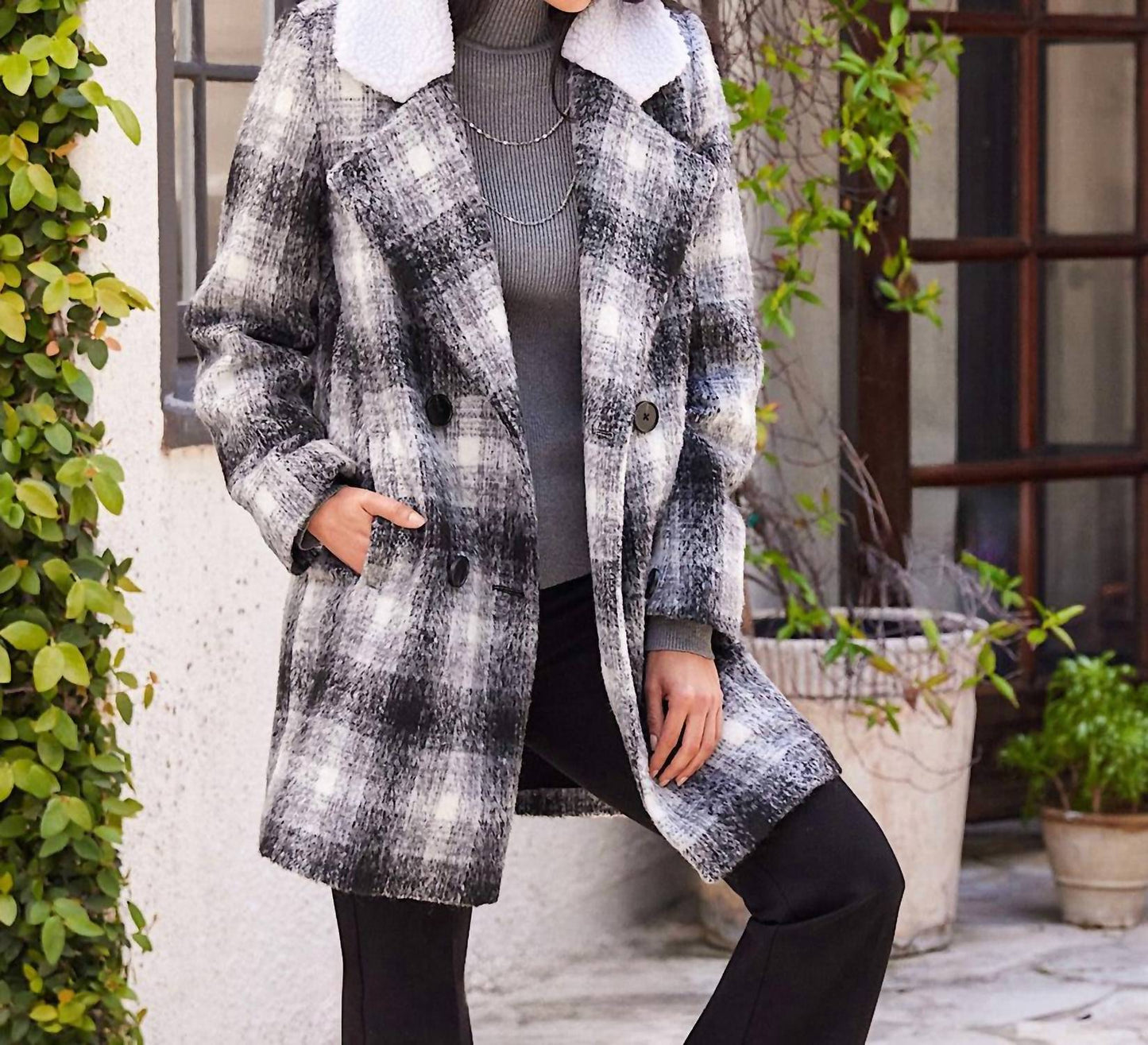 Karen Kane - Shearling Collar Coat