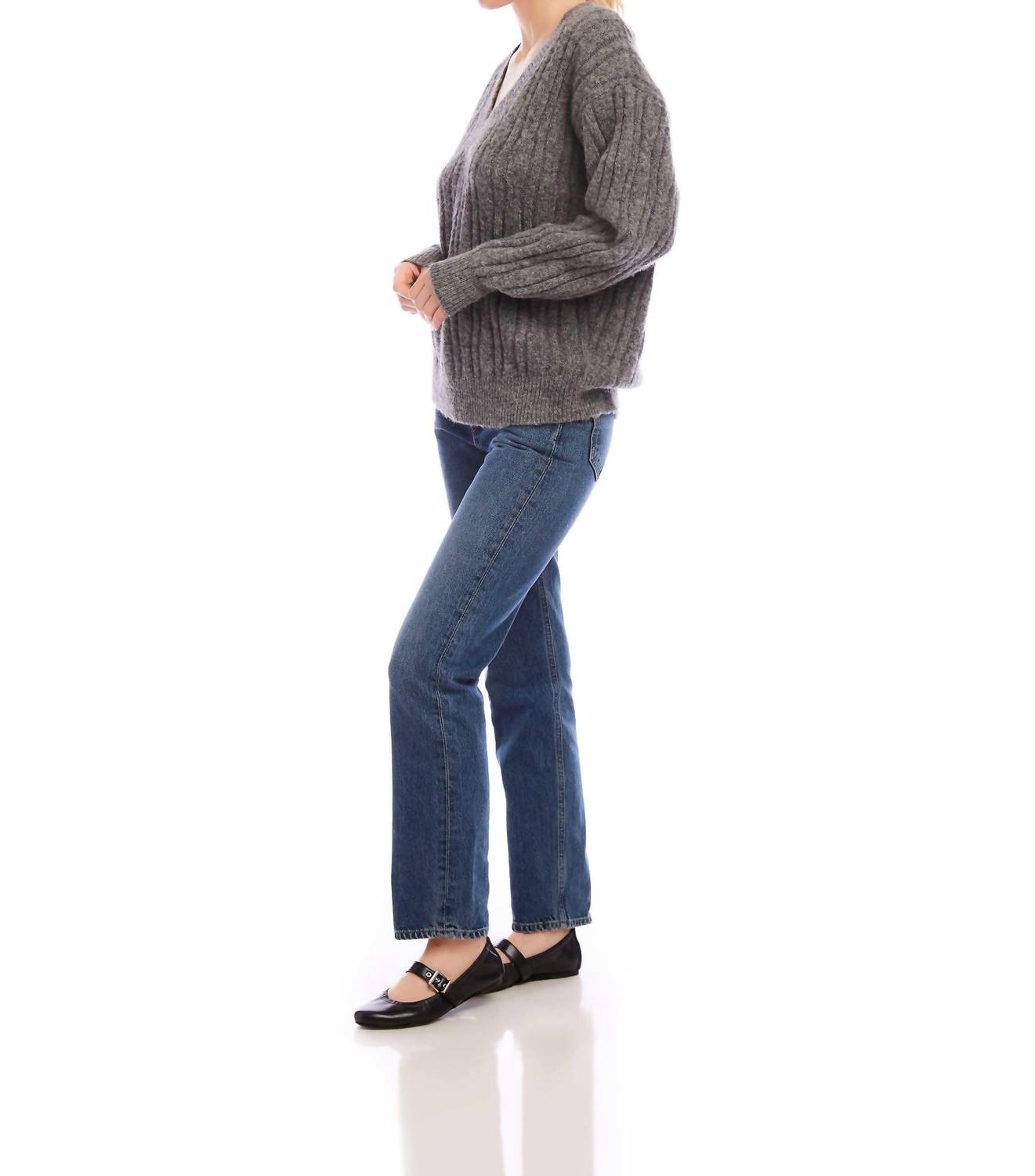 Fifteen Twenty - Deliana Oversized V-neck Sweater