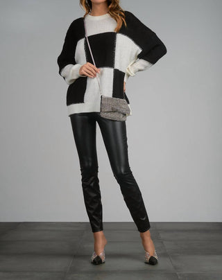 Elan - Checkerboard Crewneck Sweater