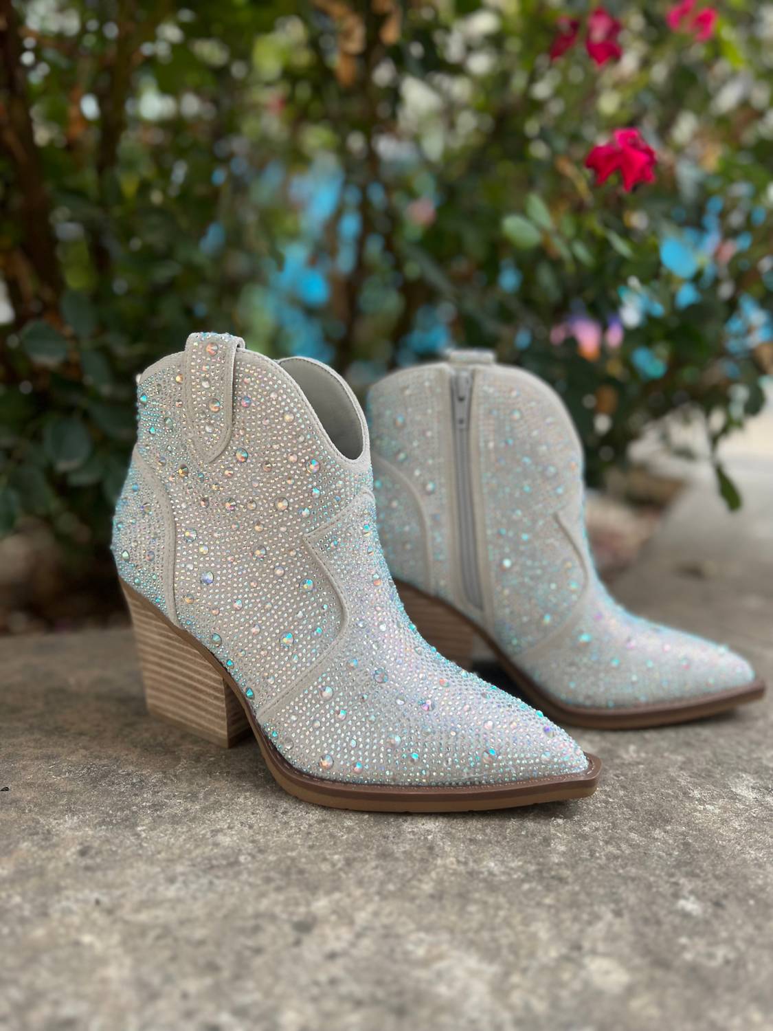 Very G - Stroke Of Midnight Rhinestone Booties