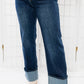 Q2 - Saylor Straight Leg Cuffed High Rise Denim