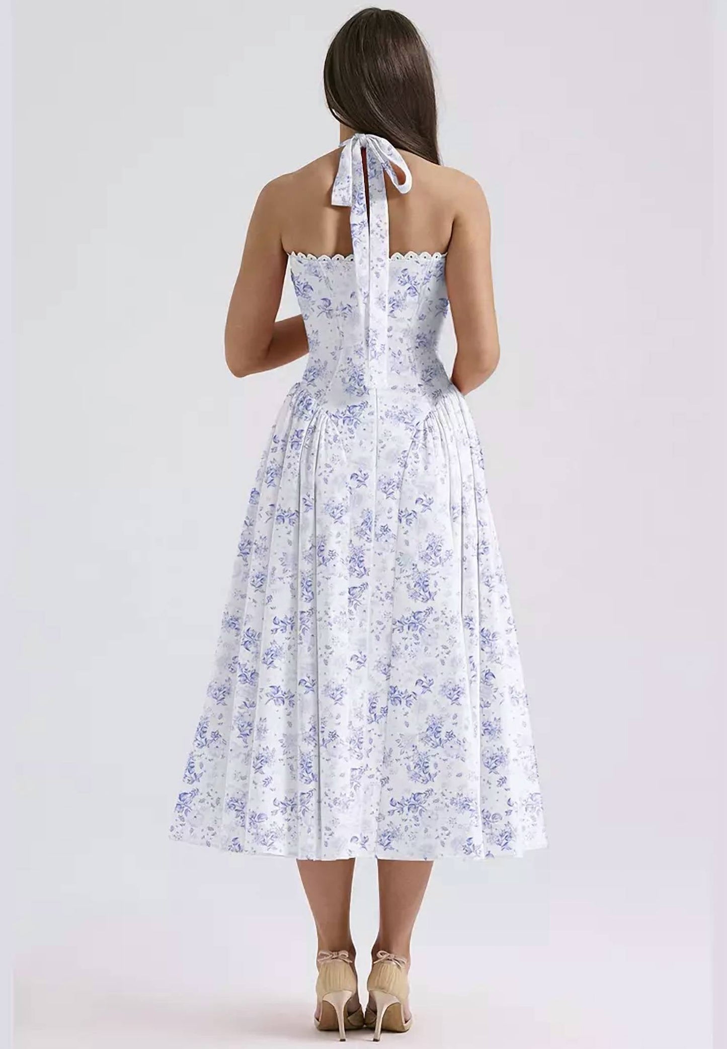 De Vave - Floral Print Smocked Midi Dress