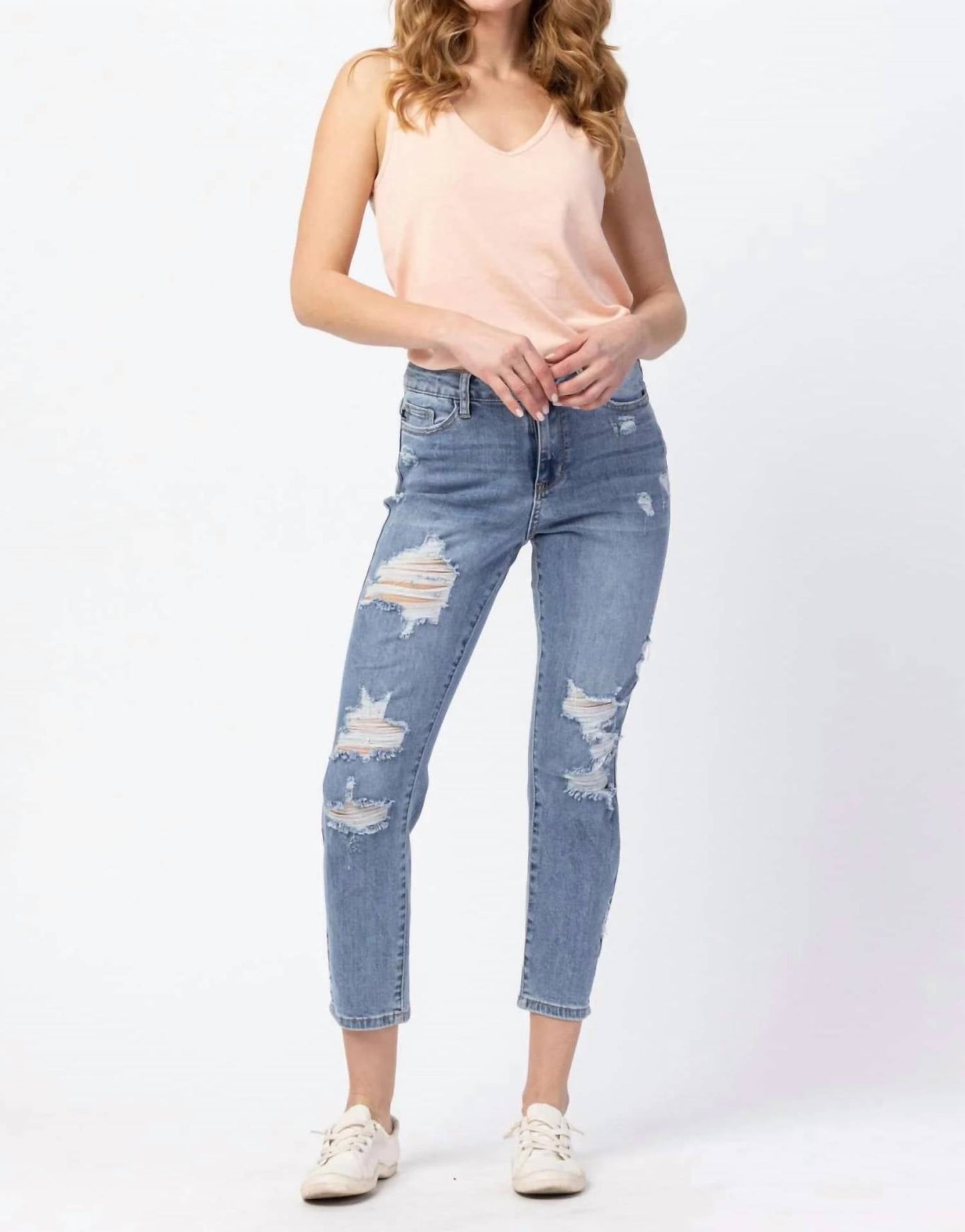 Judy Blue - Distressed Boyfriend Fit Jeans