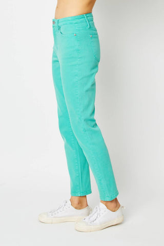 Judy Blue - High Waist Garment Dyed Slim Cut Jeans