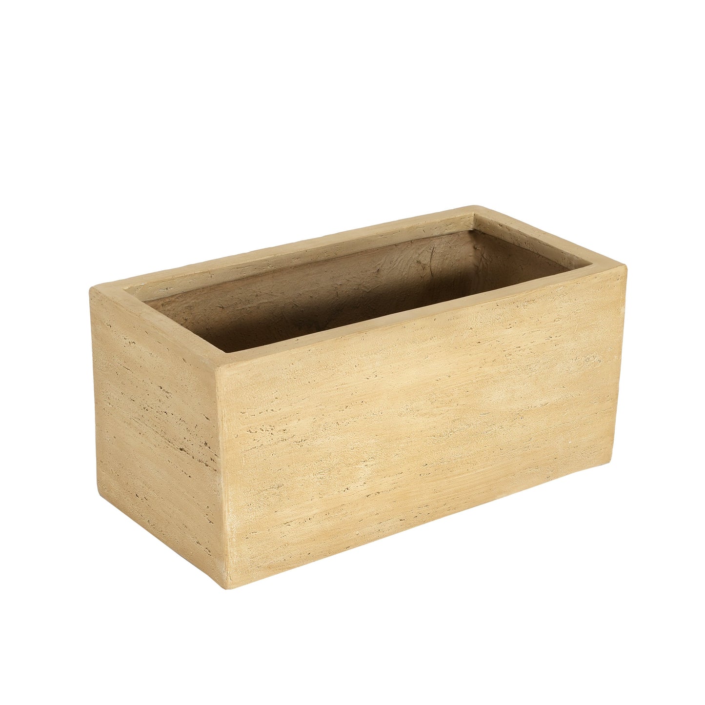 MGO Handmade Rectangle Planter Box, Travertine Beige