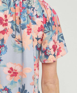 Entro - Floral Potter Sleeve Shirt