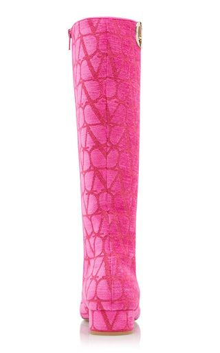 Valentino Garavani - Women's Toile Iconographe Vlogo Knee Hi Boots