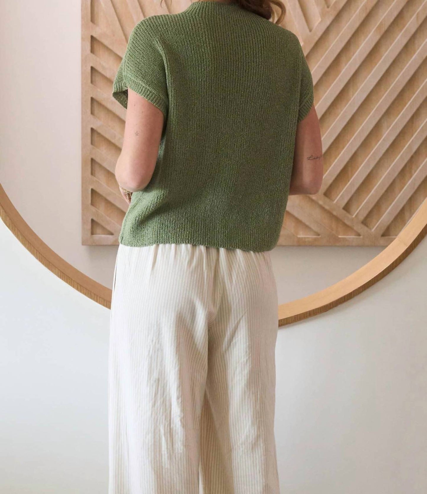 Blu Pepper - Mock Neck Short Sleeve Sweater