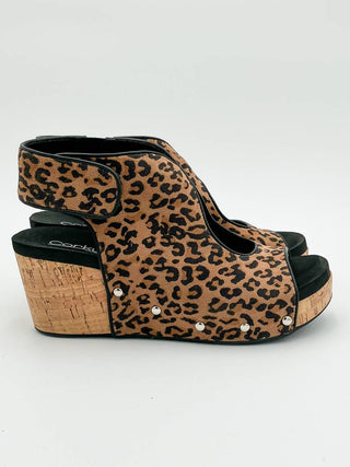 Corkys Footwear - Women's Frisky Faux Suede Leopard Wedges