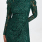Black Halo - Santorini Lace Sequin Long Sleeve Mini Dress