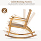 GO 2 Pieces Patio Rocking Chair Set, Natural Acacia Wood and Wicker