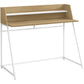 Computer Desk For Home Office, Laptop, Storage Shelves, Marble Look Contemporary & Modern