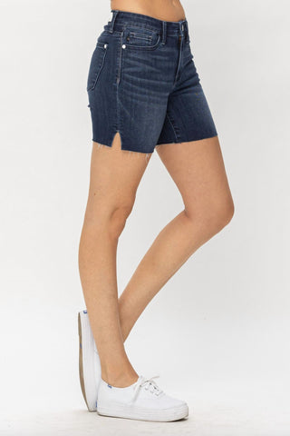 Judy Blue - Mid Length Cut Off Jean Shorts