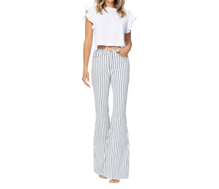 Judy Blue - High Waist Pin Striped Super Flare Jeans
