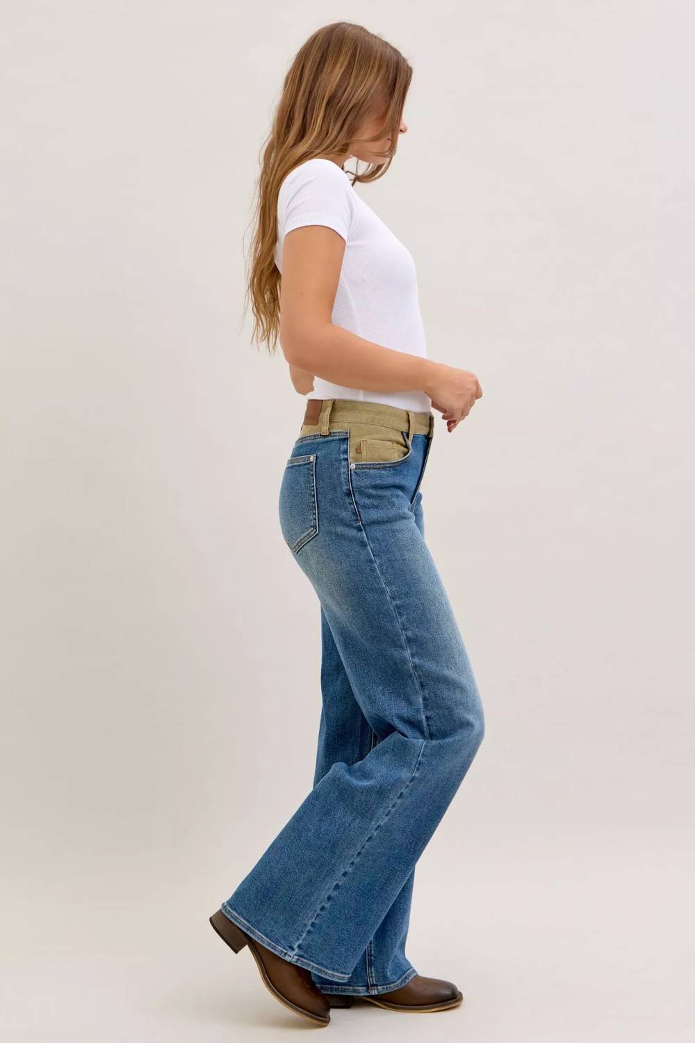 Judy Blue - Corduroy Waist Straight Leg Jeans