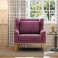 Elegant Curved Armrest Accent Armchair