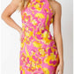 Olivaceous - Halter Floral Dress