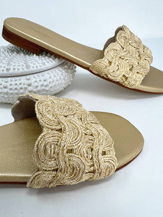 Coco Indigo - Women's Capri Textured Band Slip-on Sandals