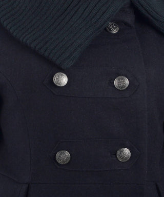 Coffeeshop - Double Breasted Knit Collar Military Jacket