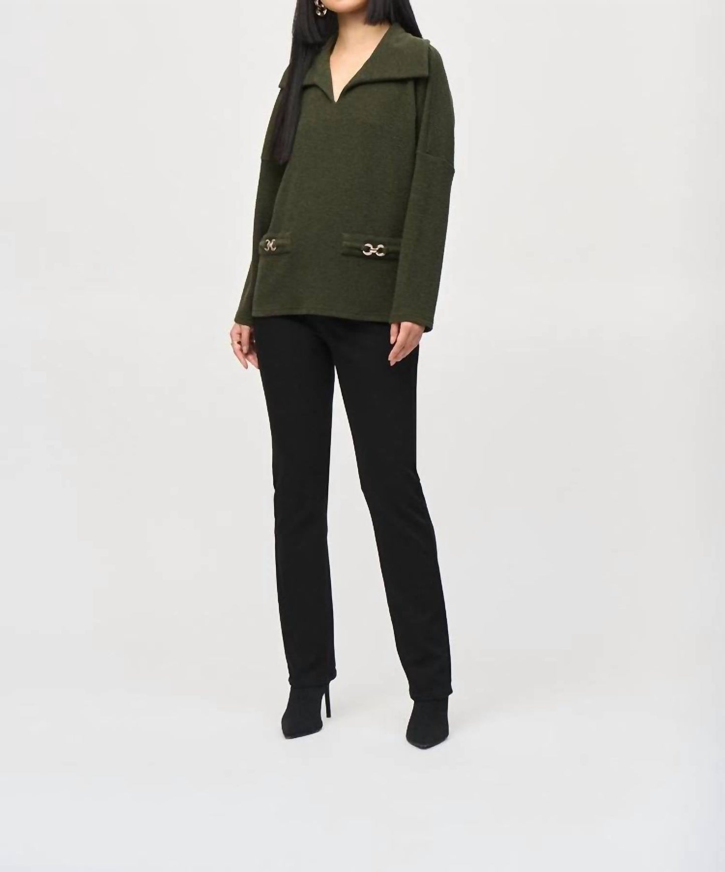 Joseph Ribkoff - Textured Sweater Knit Boxy Top