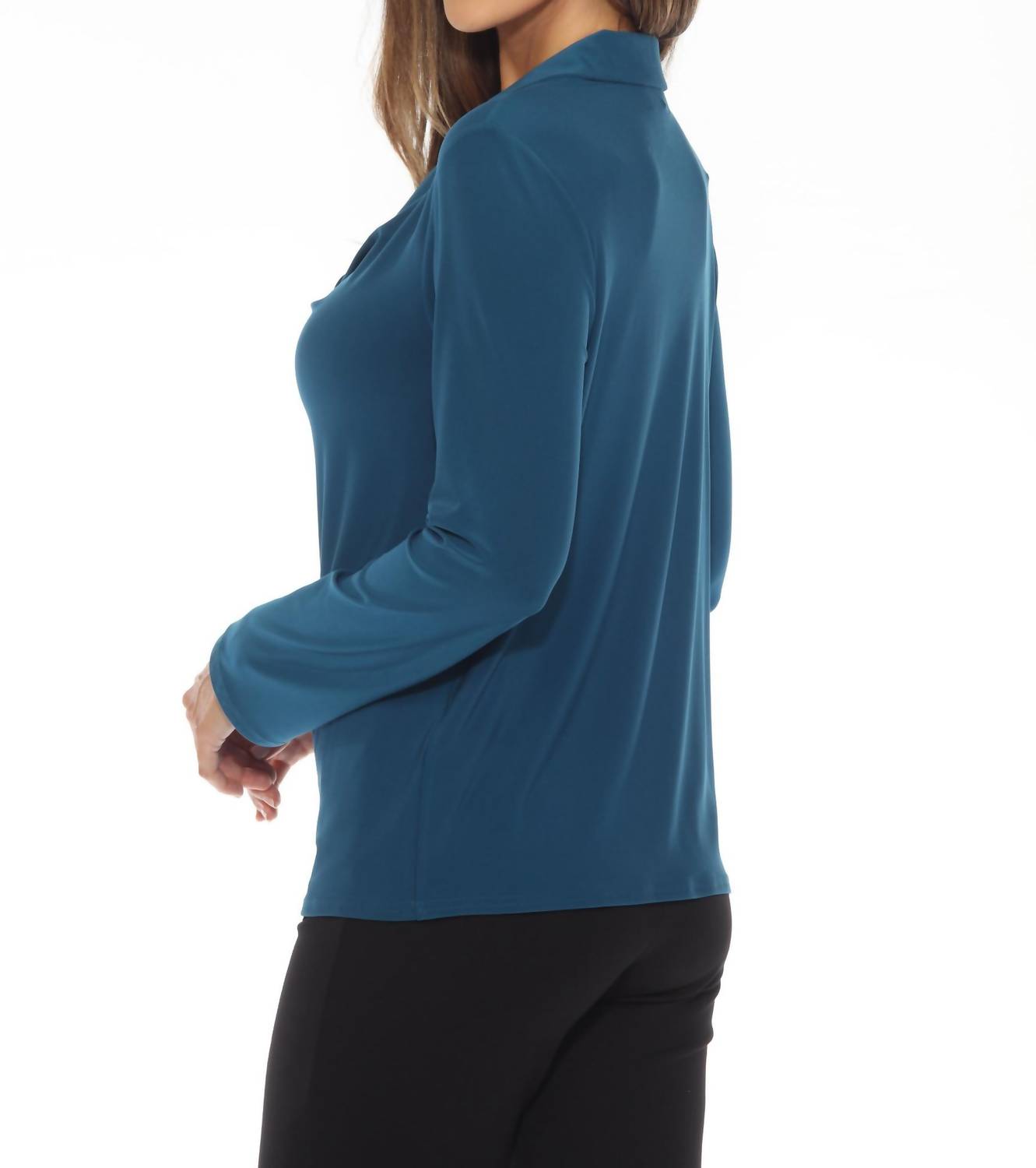 Joseph Ribkoff - Draped Cowl Neck Long Sleeve Top
