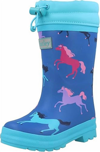Hatley - Boy's Prancing Horses Sherpa Lined Rain Boots