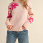 &Merci - Mock Neck Floral Sweater