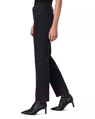 Rag & Bone - Harlow Embellished High Rise Straight Leg Ankle Jeans