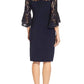 Adrianna Papell - Lace-Trim Bell-Sleeve Jersey Dress