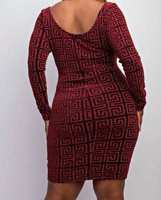 The Curve La - Plus Size Scoop Neck Short Dress