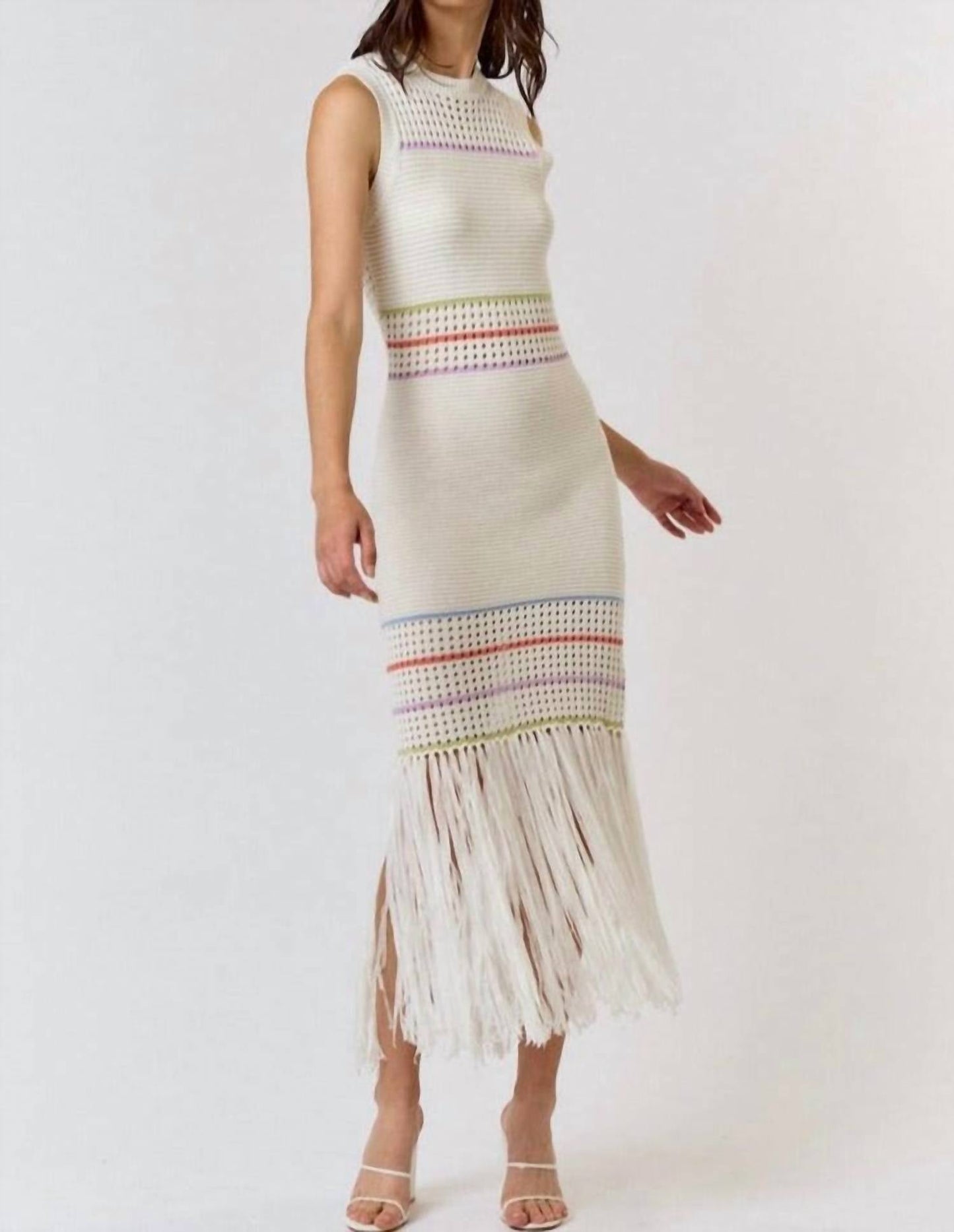Lalavon - Striped Knit Maxi Dress