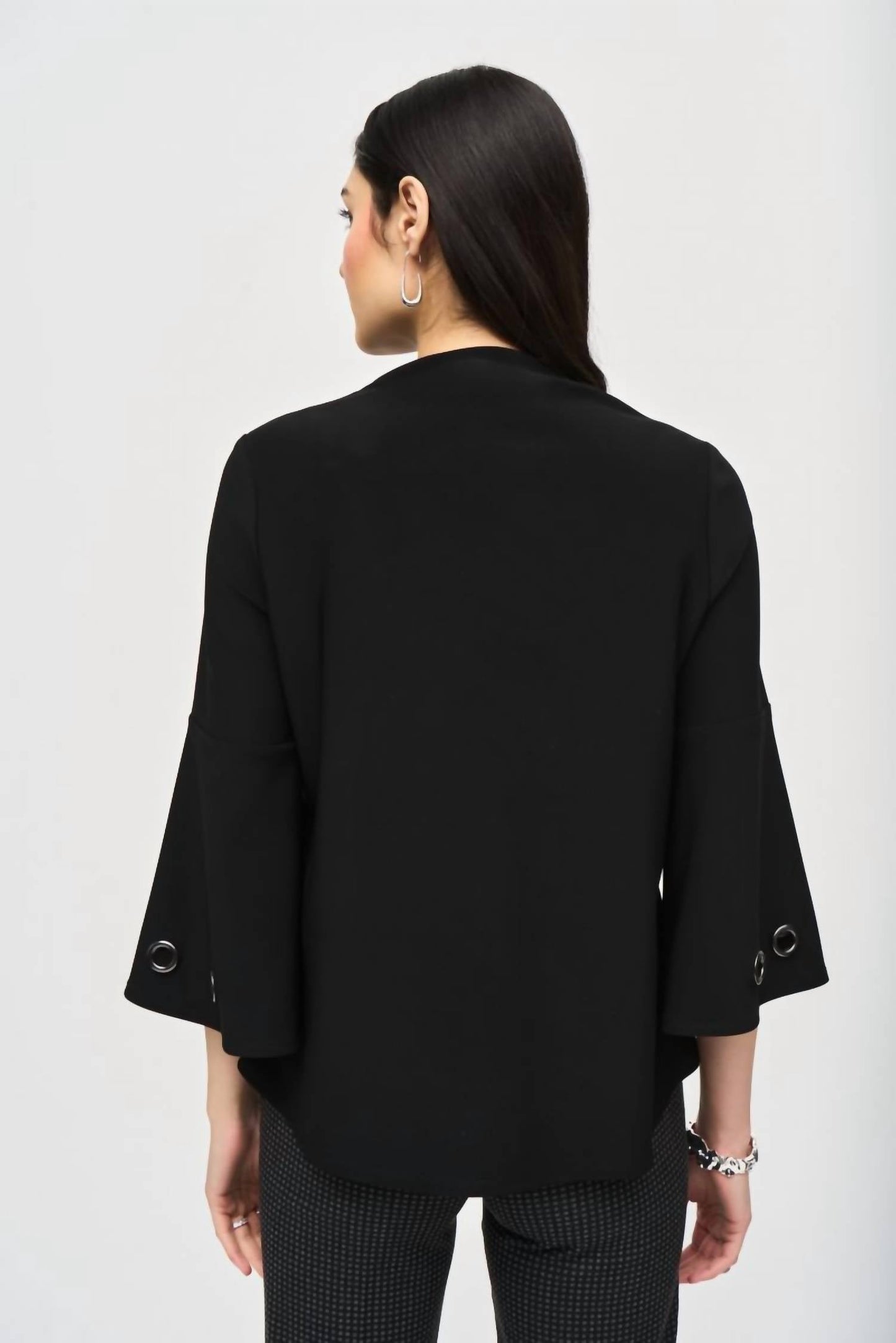 Joseph Ribkoff - Grommet Detail 3/4 Sleeve Asymmetric Swing Jacket