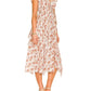 Ulla Johnson - Avia Floral V-Neck Ruffle Detail Midi Dress