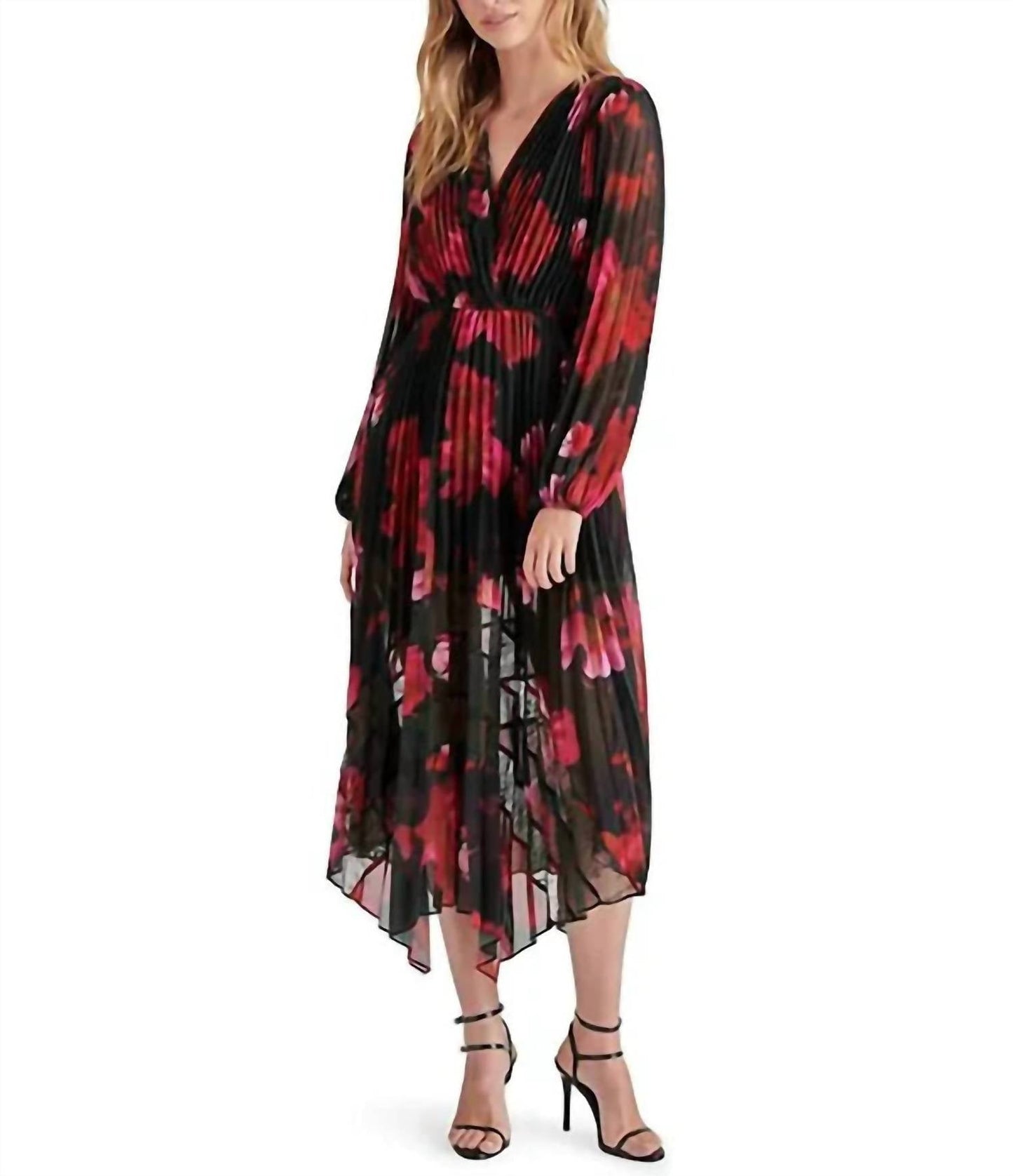 Steve Madden - Floral-print Pleated Midi Dress